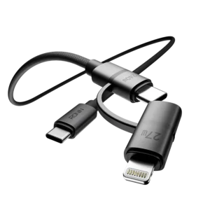 R-2020 2 in 1 charging cable - Type-C to Lightning braided cable
