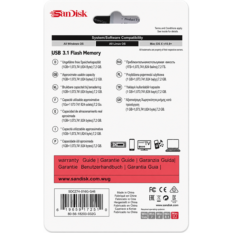 SanDisk Ultra Lux 32GB USB 3.1 Flash Drive - Image 3